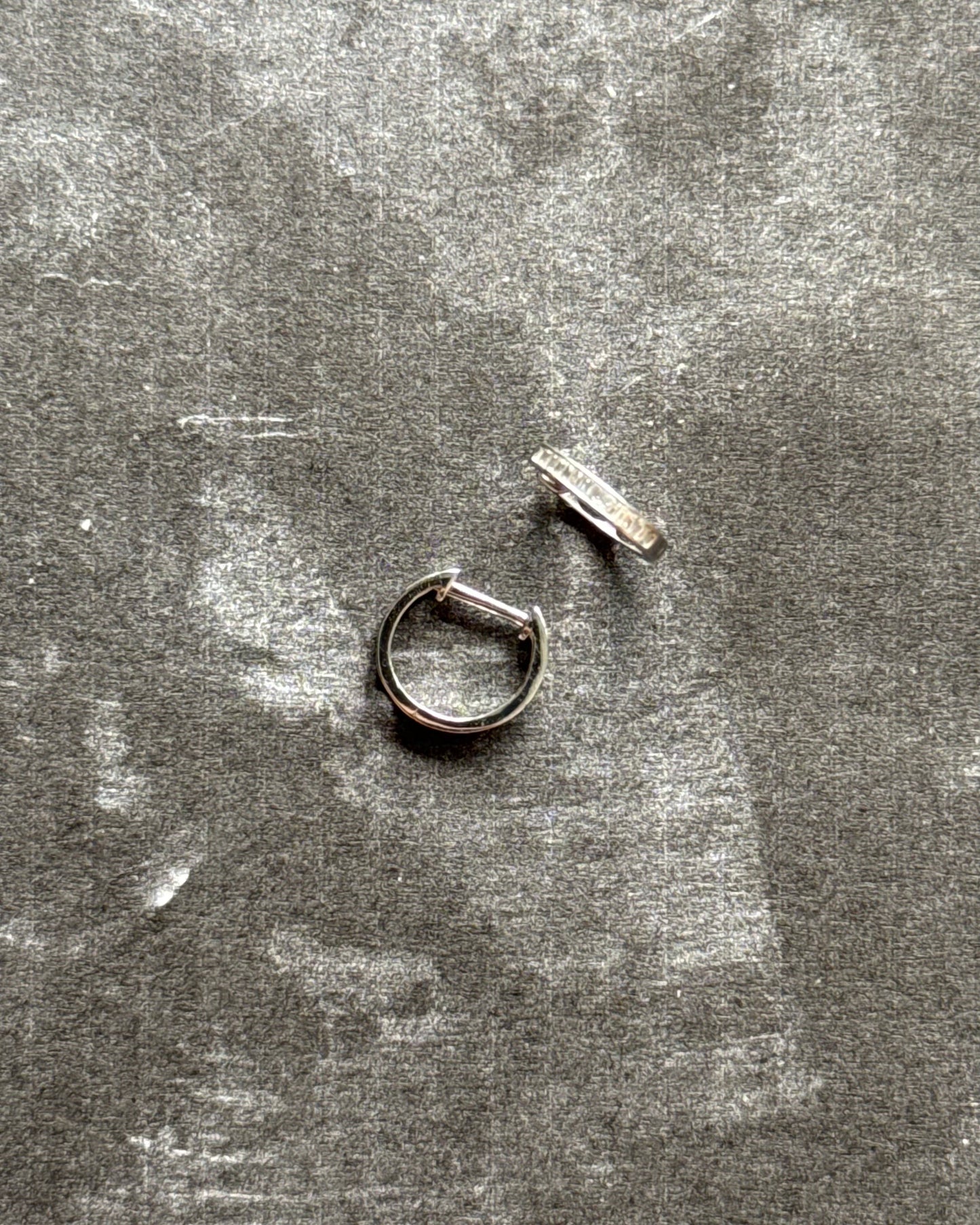 18K White Gold Small Hoops (Sale)