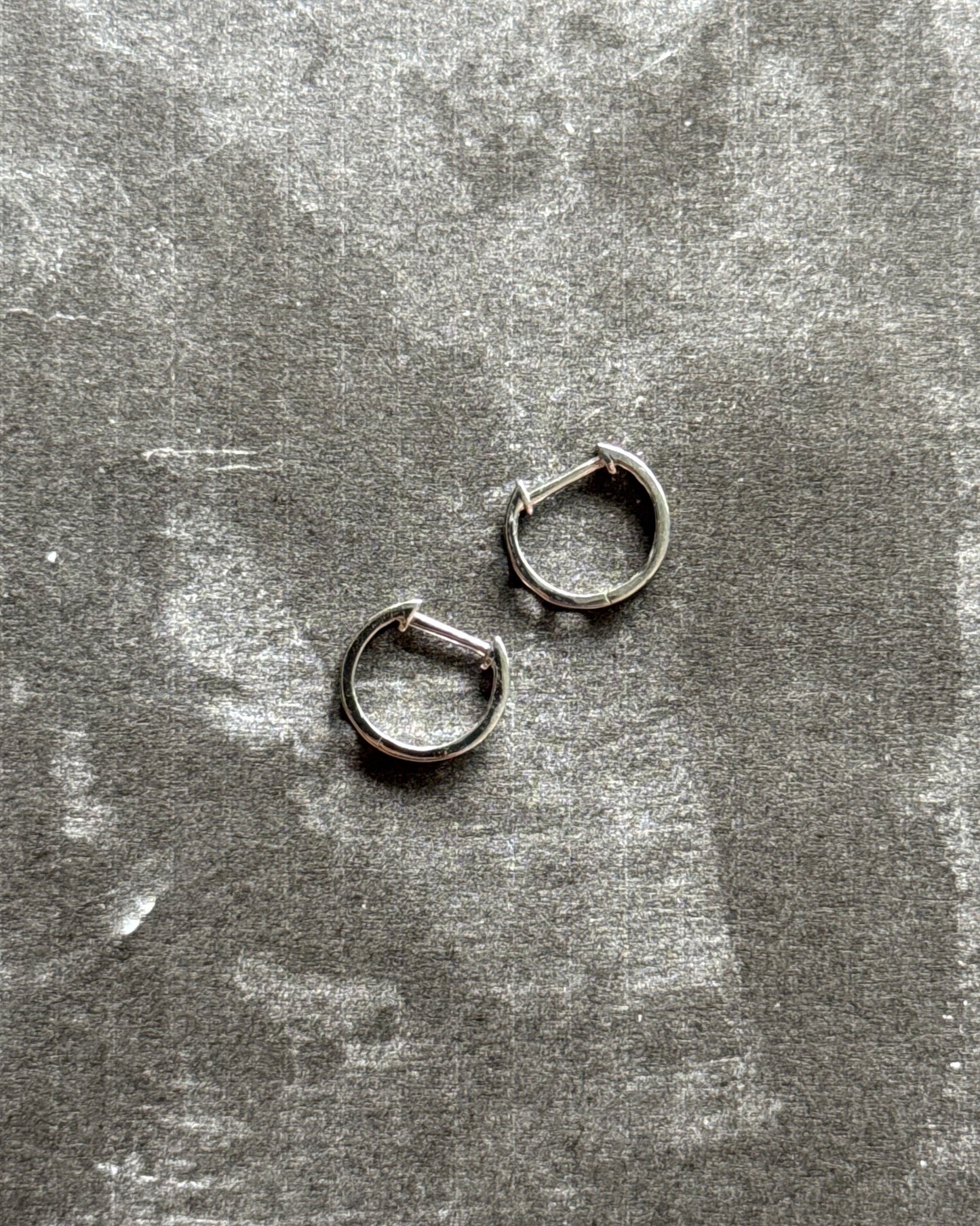 18K White Gold Small Hoops (Sale)
