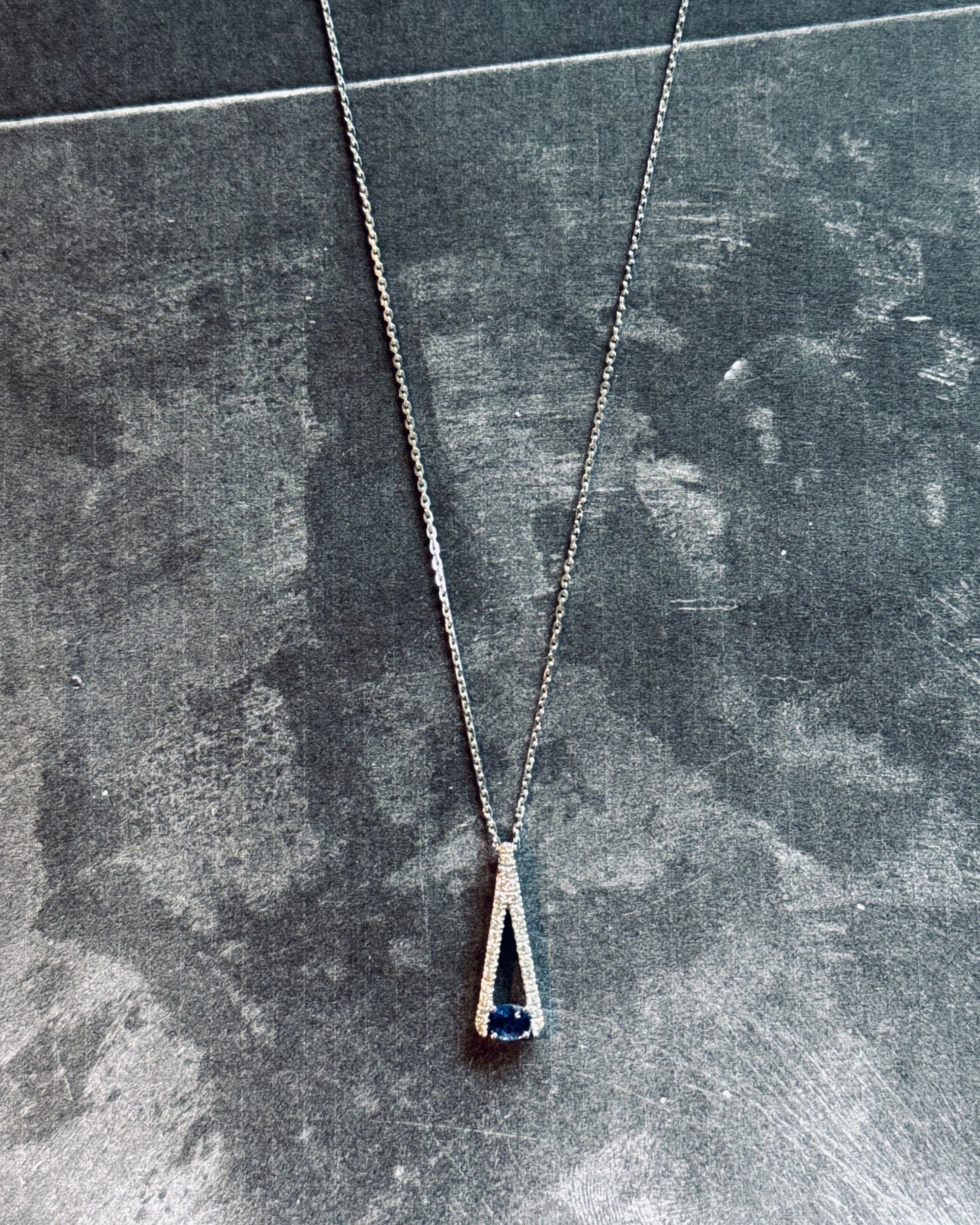 18K White Sapphire Diamond Necklace (Sale)