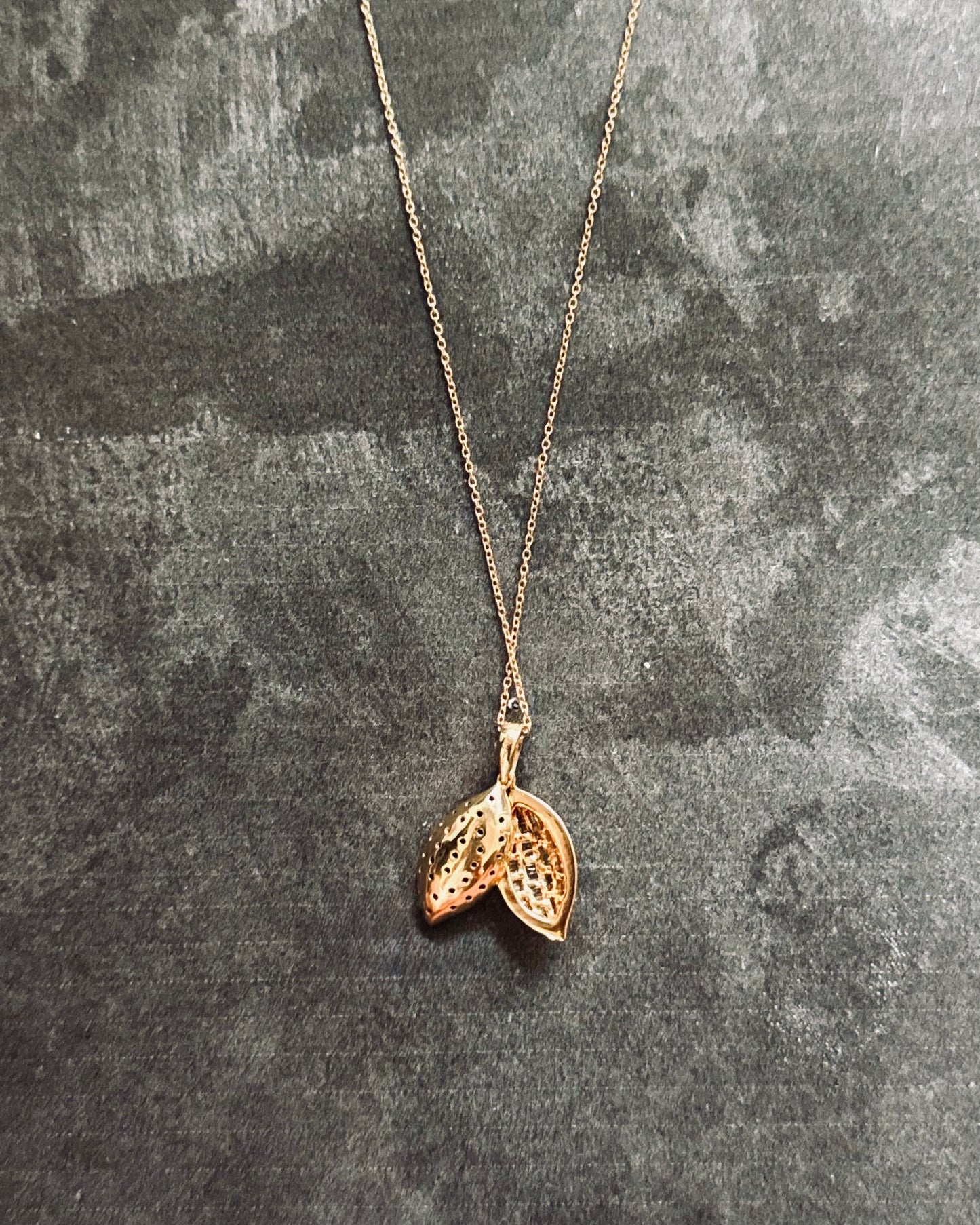 18K Yellow Gold Petal Locket Necklace (Sale)