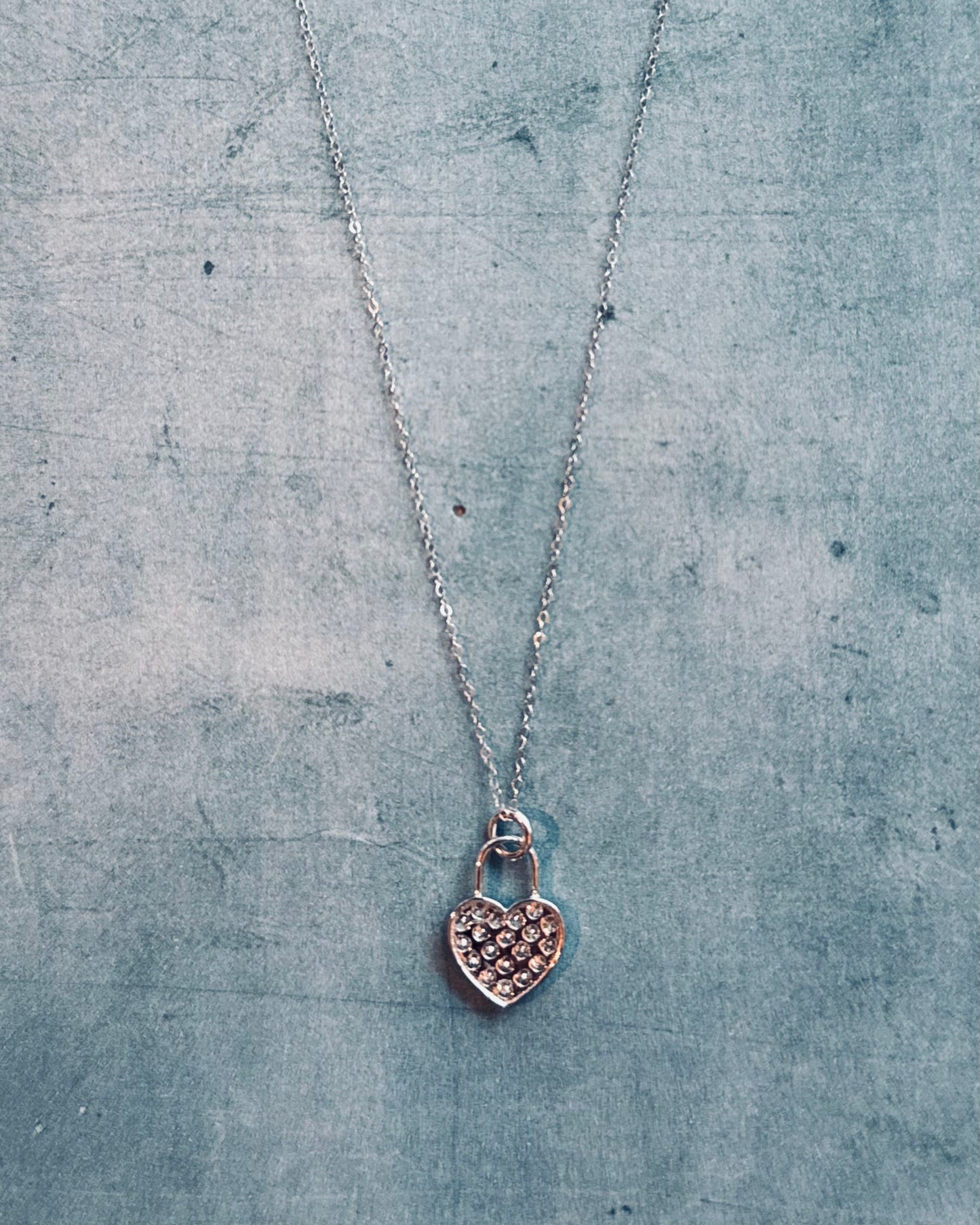 18K White Gold Heart Locket Diamond Necklace (Sale)