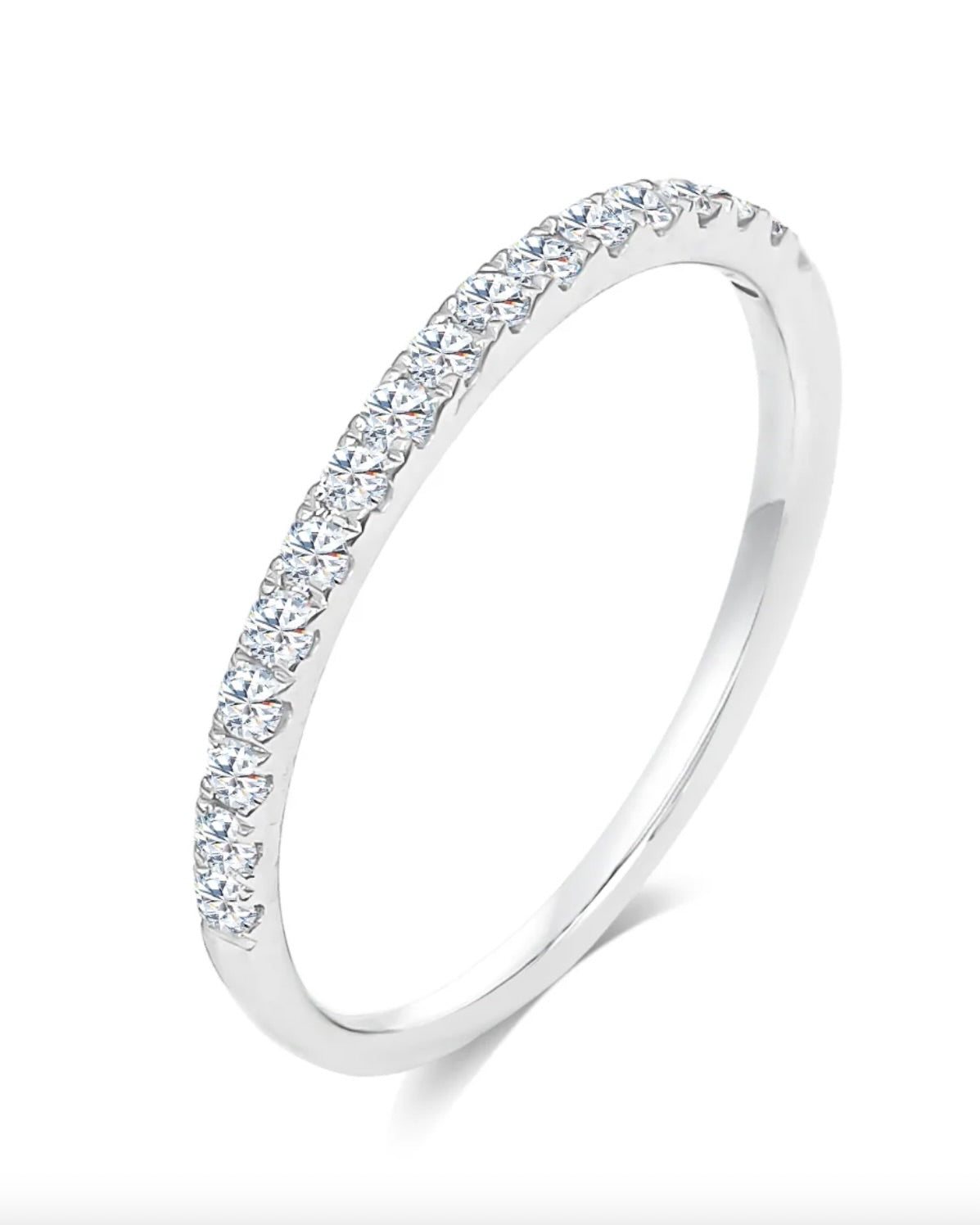 18K White Gold Half-eternity Ring 7" (Sale)