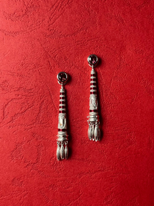 Red Court Pipa Earrings