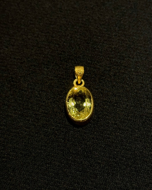 Yellow-Green Lemon Quartz Pendant