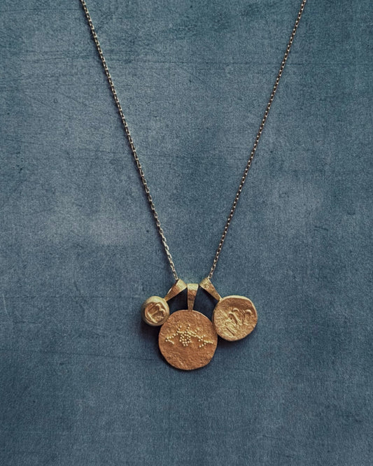 Hand-forged pendant set