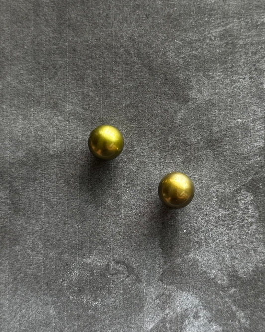 18K Yellow Gold Pistachio Pearl Earring (Sale)