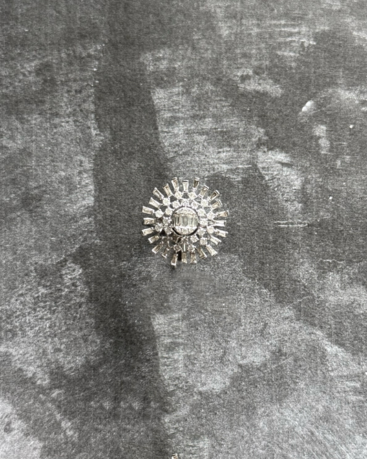 18K White Gold Sunburst Ring (Sale)