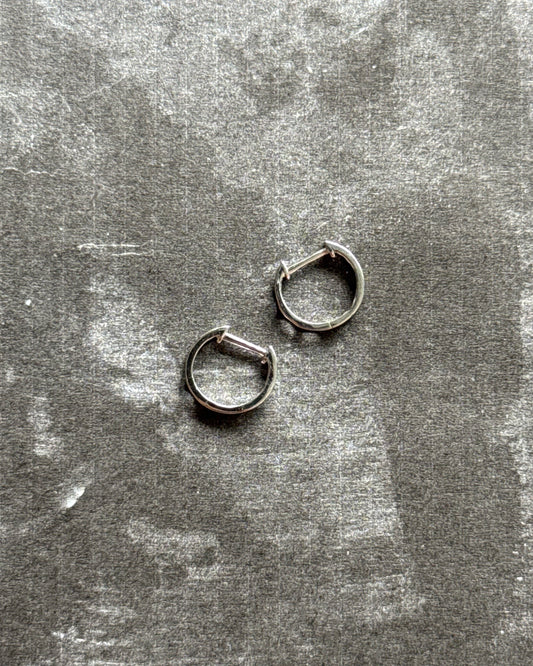 18K White Gold Small Hoops (Sale)